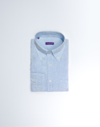 Patrick Hellmann Collection 100% Linen Light Blue Shirt thumbnail